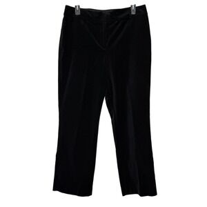 Valerie Stevens Casual Petite Straight Leg Black‎ Velvet Women's Size 12P NWT